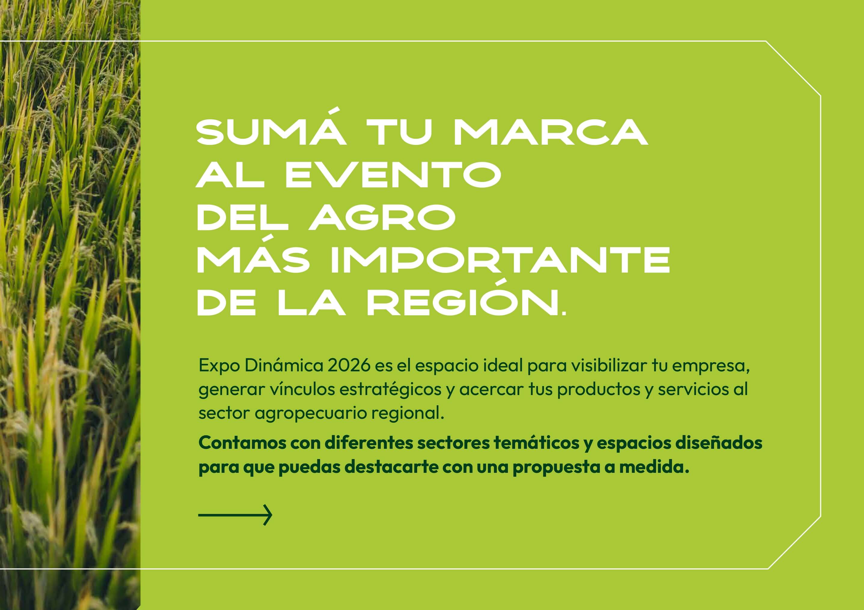 Sumá tu marca al evento del agro más importante de la región