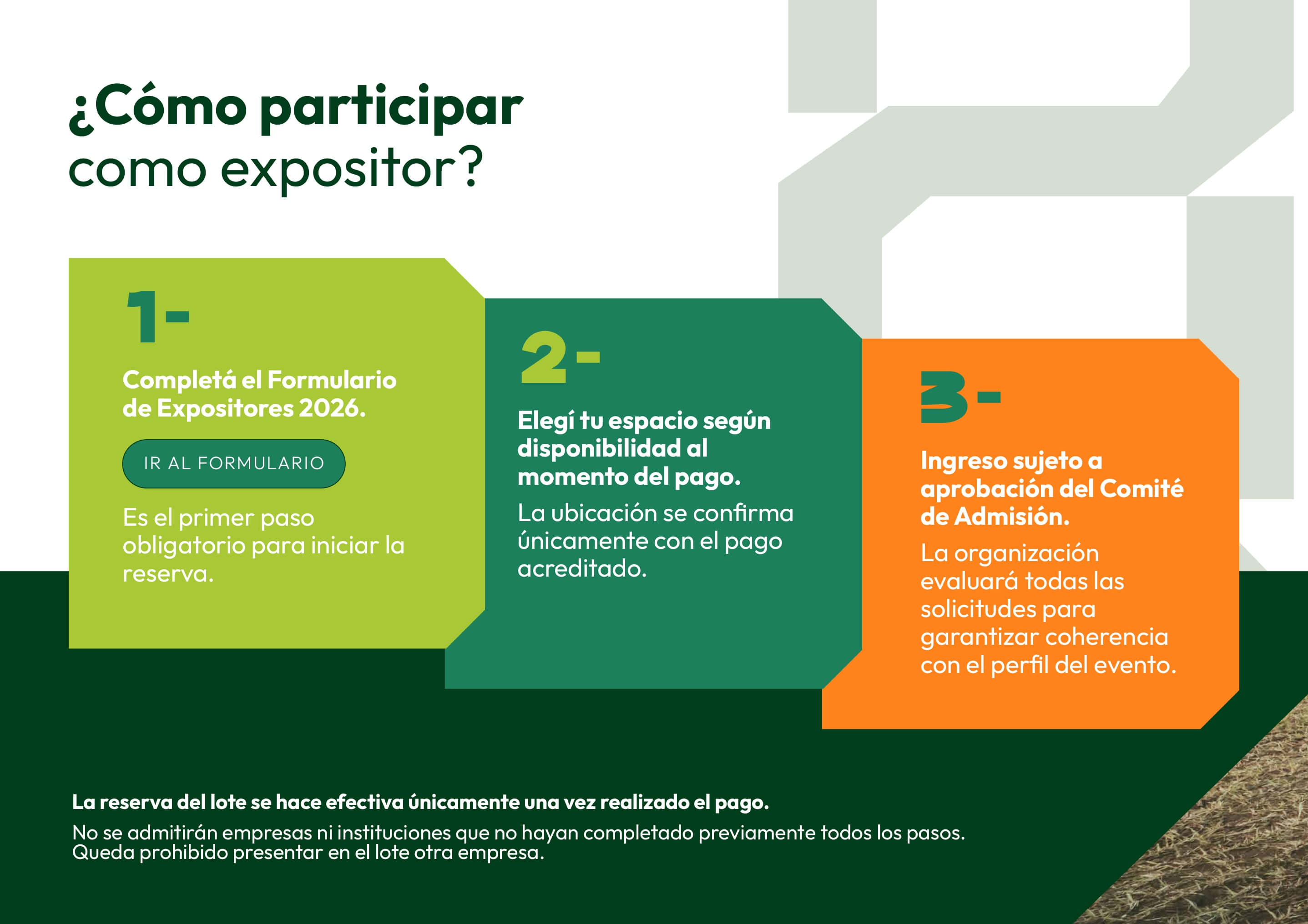 Cómo participar como expositor: formulario, elección de espacio y aprobación del Comité de Admisión